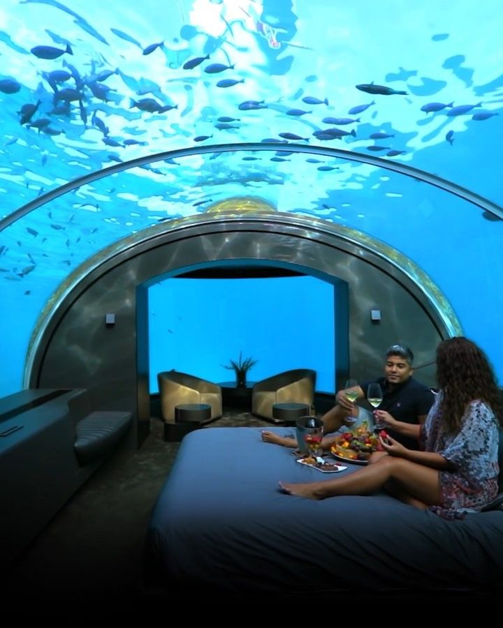 Staying at an underwater hotel